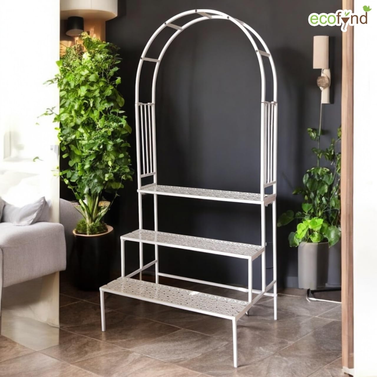 3 Tier Metal Plant Stand with Arch – Indoor & Outdoor Plant Rack