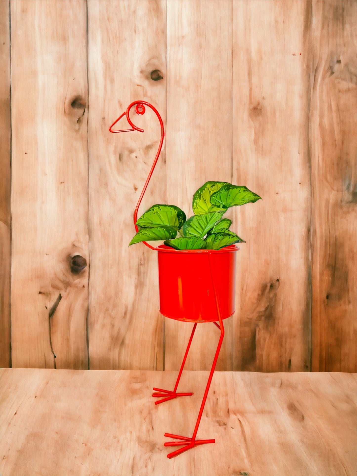 Modern Metal peacock Flower Stands Planter Stand with Planter Red Color