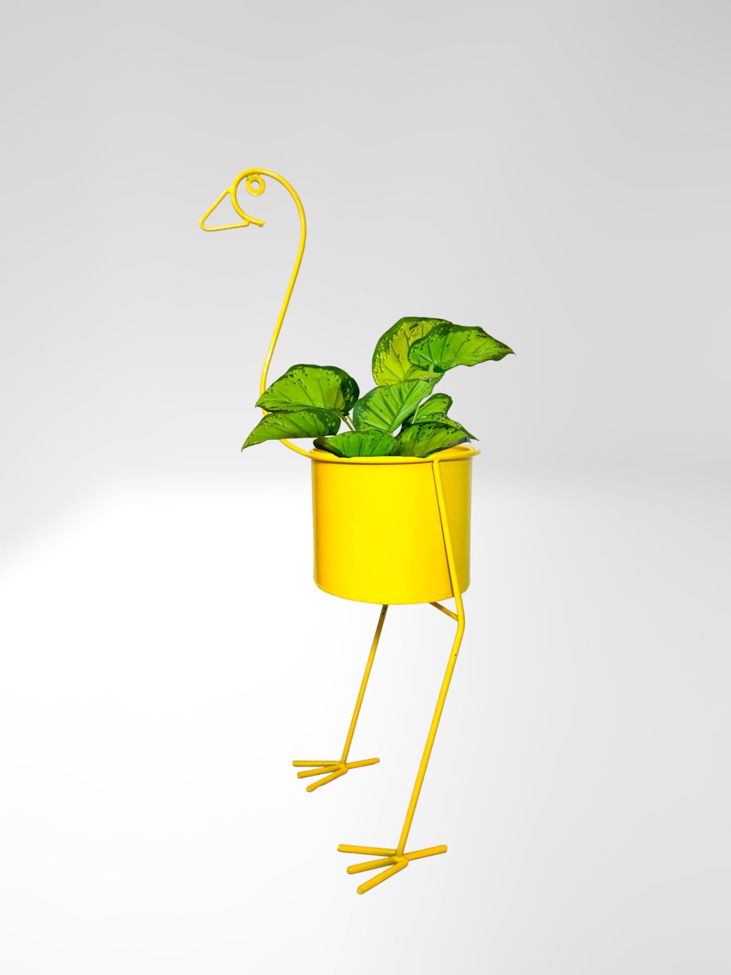 Modern Metal peacock Flower Stands Planter Stand with Planter Yellow Color