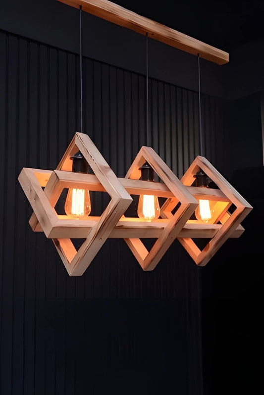 Anasay Wooden Ceiling Lamp for Dining Hall Wooden Hanging Lamp