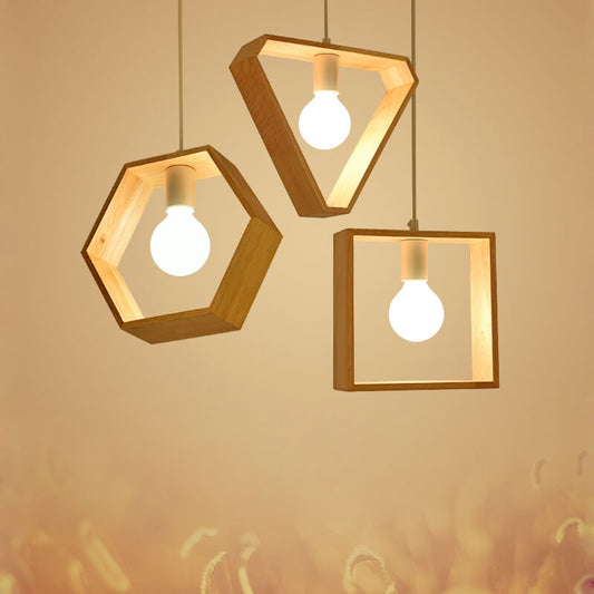 Anasay Wooden Ceiling Lamp for Dining Hall Wooden Hanging Lamp