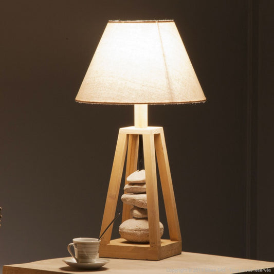 Anasay Handmade Wooden Rustic Wooden Lamp