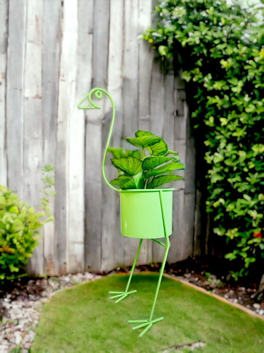 Modern Metal peacock Flower Stands Planter Stand with Planter Green Color