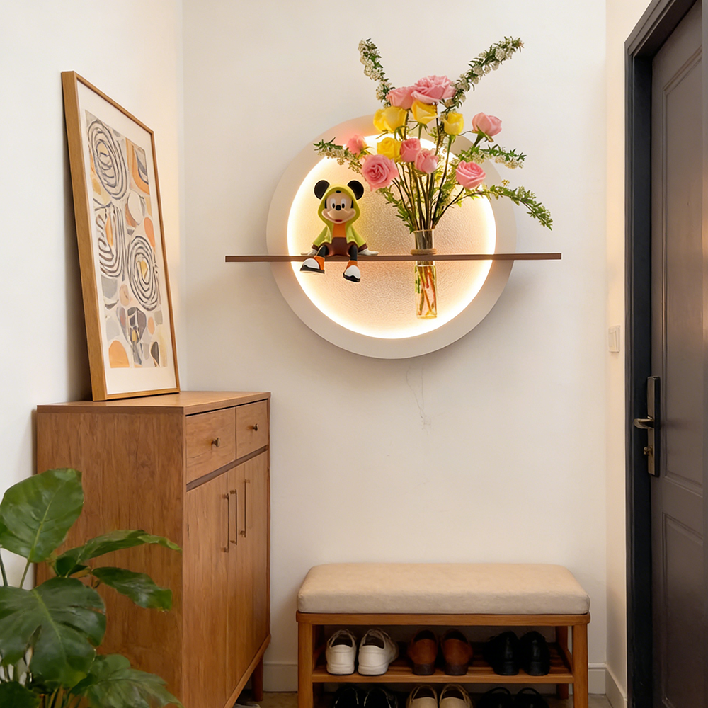 Modern LED Wall Shelf with Vase Holder | Decorative Wall Art Light | Anasay