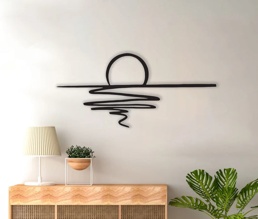 Anasay Sun Sparkle Geometric Metal Wall Art – Wire Sunrise Decor for Modern Homes & Gifting
