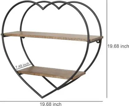 Anasay Style Living Room Wall Hanging, Iron Shelf, Solid Wood Shelves Partition Wall Round Floating Display Stand